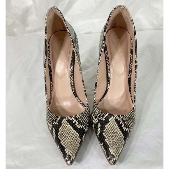 Aldo Women's Stessy Snakeskin Stiletto High Heel Shoe Size 8 EU 38.5 Pointy Toe - Picture 3 of 11